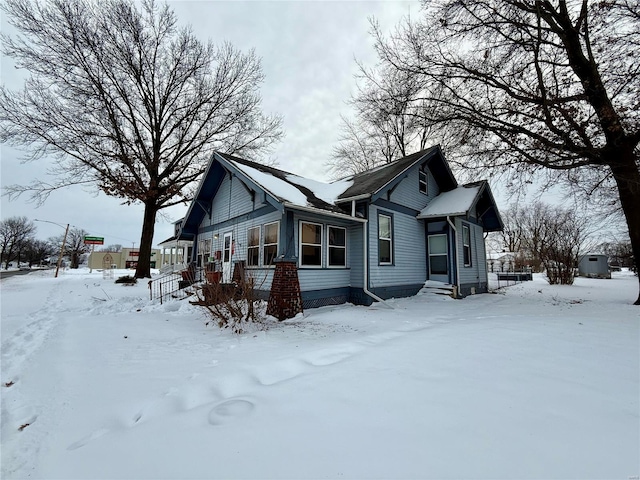 view of snowy exterior