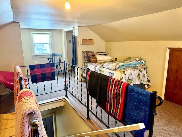 bedroom with vaulted ceiling