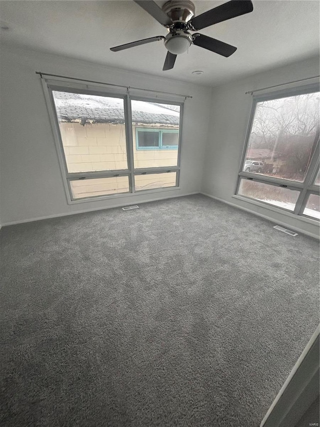 carpeted spare room featuring plenty of natural light