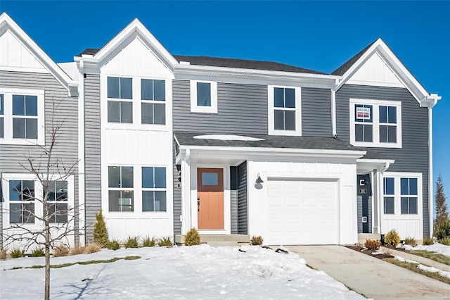 view of property featuring a garage