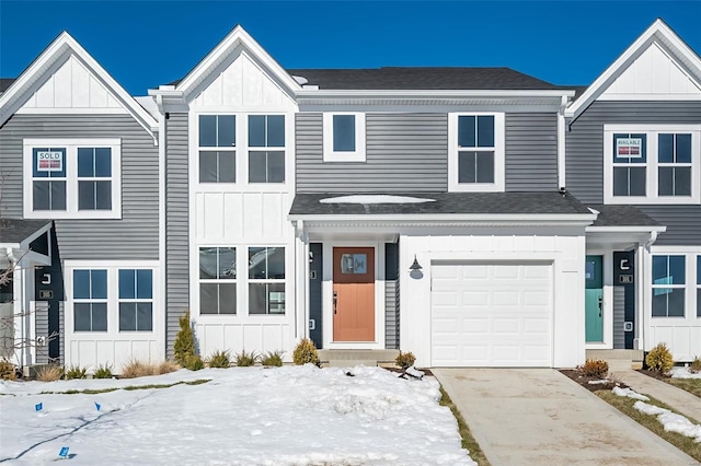 view of property with a garage