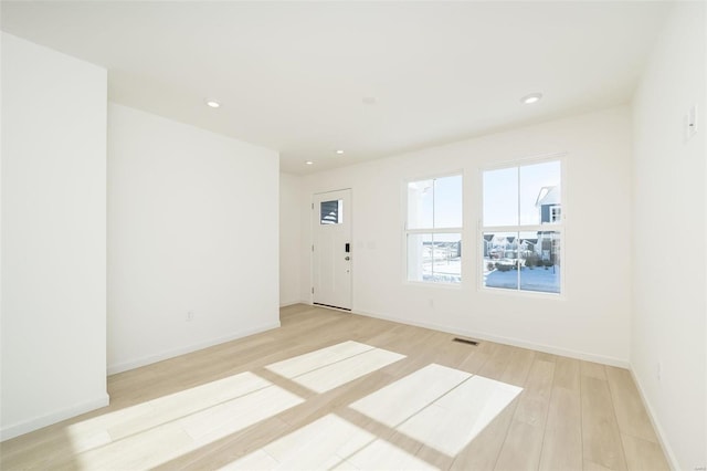 empty room featuring light wood-type flooring