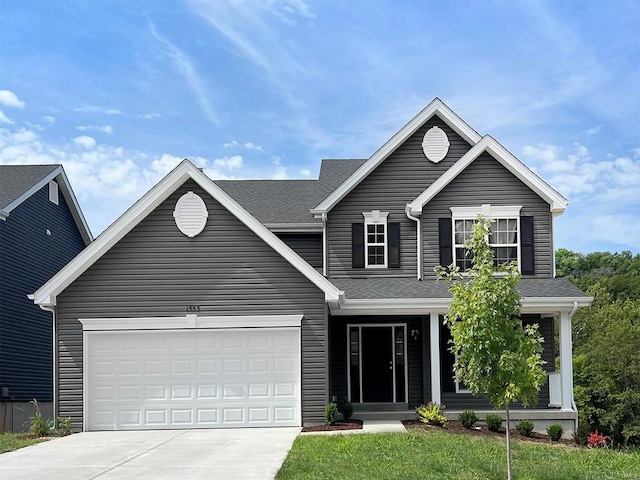 view of front of house with a garage