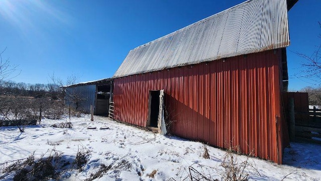 view of snow covered structure