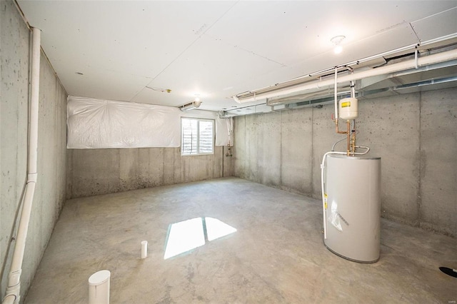 basement with water heater