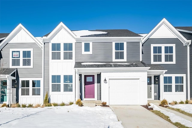 view of property featuring a garage