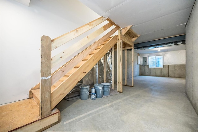 view of unfinished attic