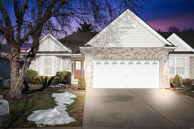 view of front of house featuring a garage