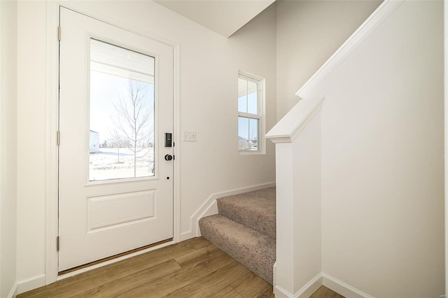 doorway featuring light hardwood / wood-style flooring