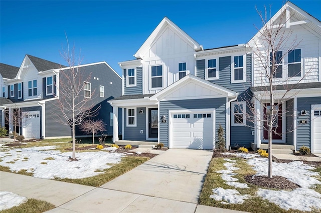 view of front of house with a garage