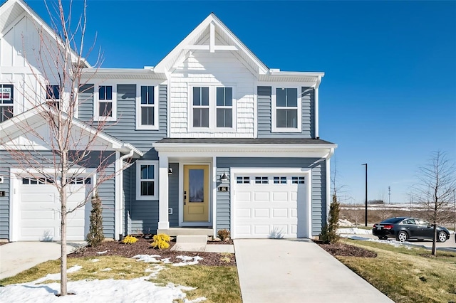 view of property with a garage