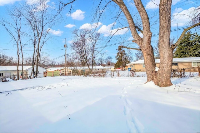 view of snowy yard