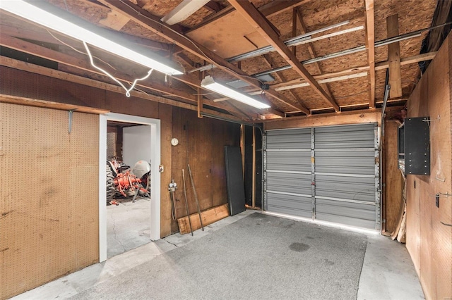 garage featuring electric panel