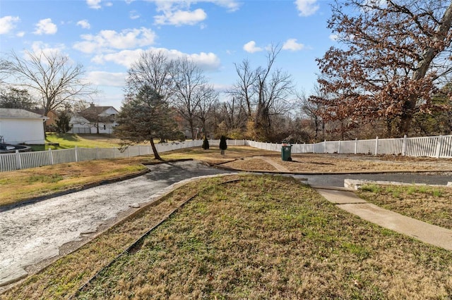 view of yard with fence