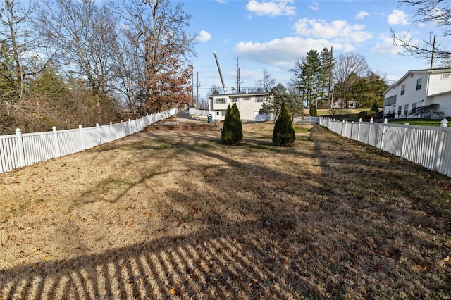 view of yard with fence