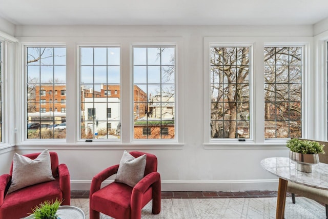 sunroom with plenty of natural light