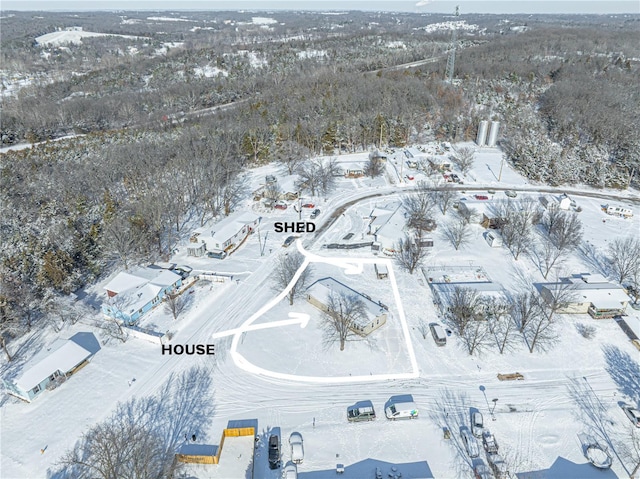 view of snowy aerial view