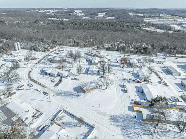 view of snowy aerial view