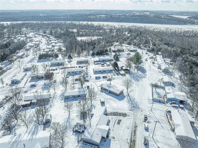 view of snowy aerial view