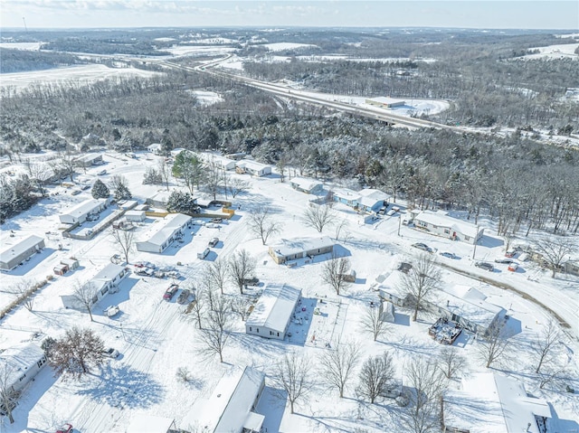 view of snowy aerial view