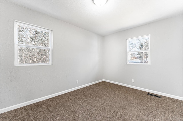 unfurnished room with carpet floors