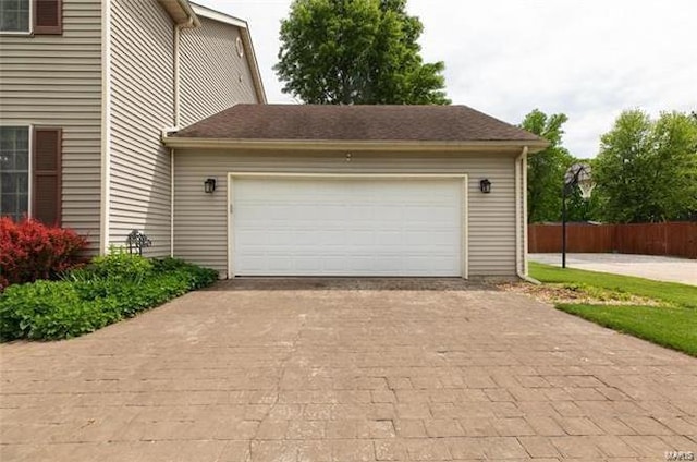 view of garage