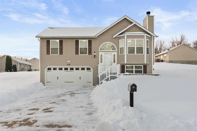 split foyer home with a garage