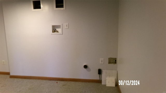 laundry area featuring carpet and hookup for a washing machine