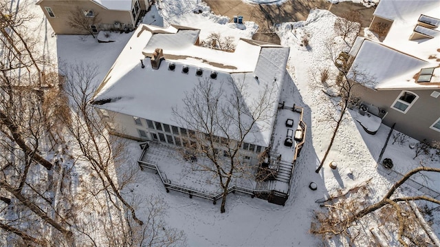 view of snowy aerial view