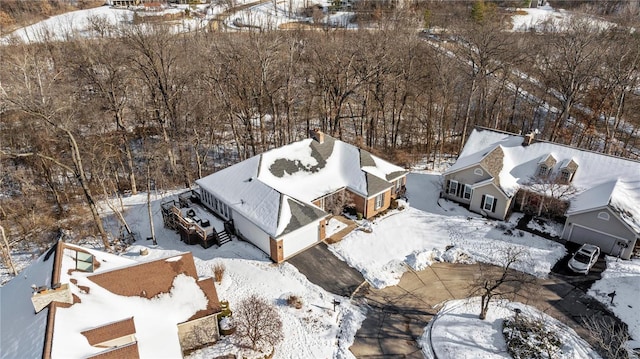 view of snowy aerial view