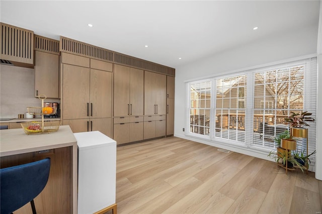 kitchen featuring light hardwood / wood-style floors