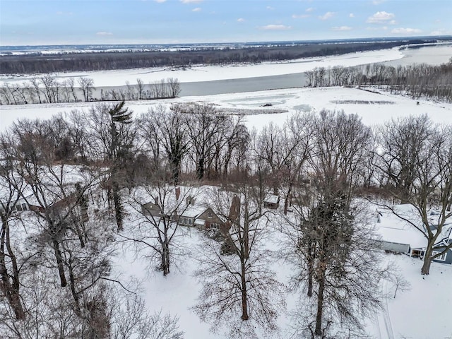 view of snowy aerial view