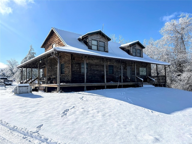 view of front of home with covered porch