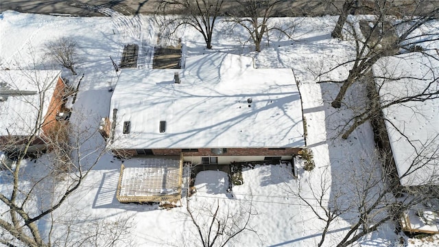 view of snow covered exterior