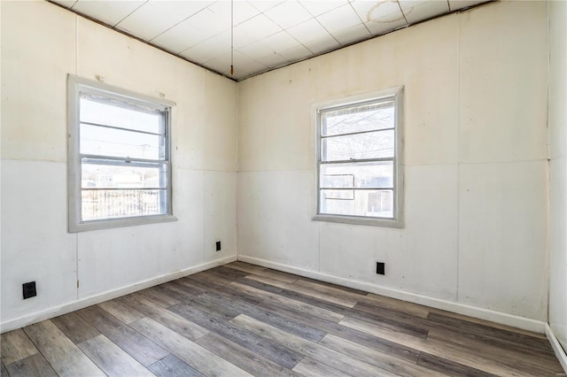 unfurnished room featuring hardwood / wood-style flooring and a healthy amount of sunlight