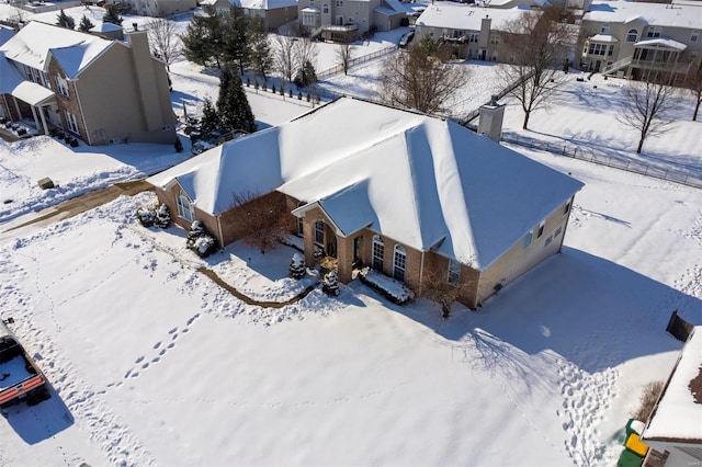 view of snowy aerial view