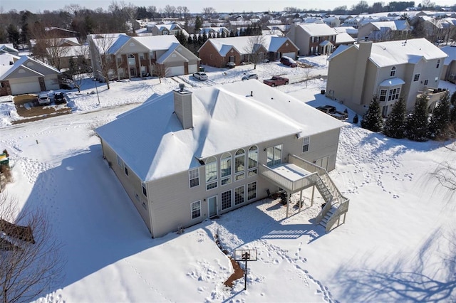 view of snowy aerial view