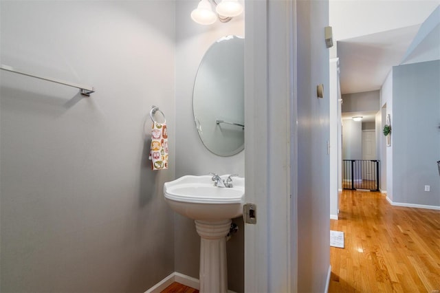 bathroom featuring hardwood / wood-style floors