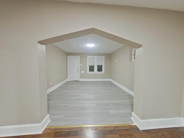 unfurnished room featuring light hardwood / wood-style flooring