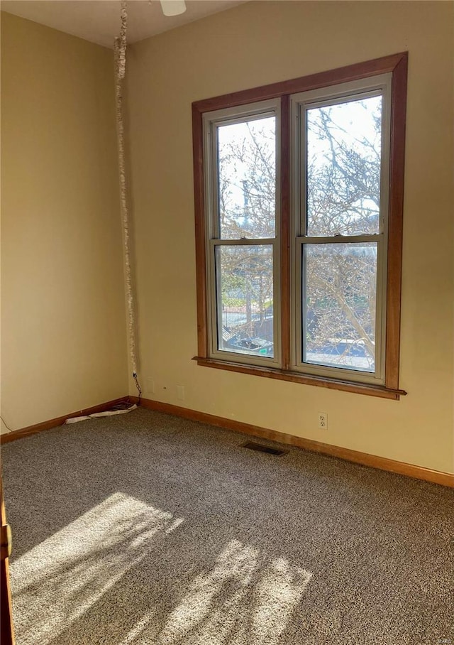 view of carpeted spare room