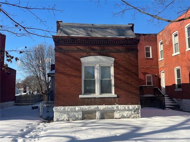 view of snowy exterior