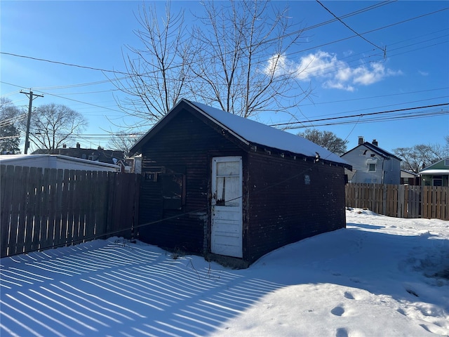 view of snow covered structure