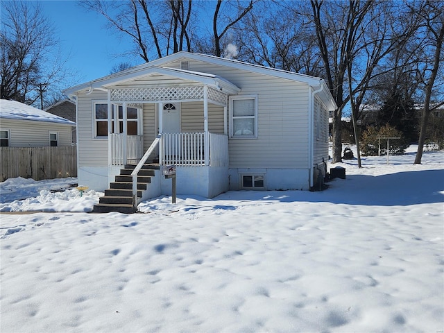 view of front of property with a porch