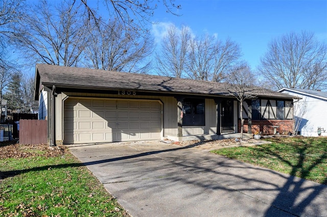 single story home featuring a garage