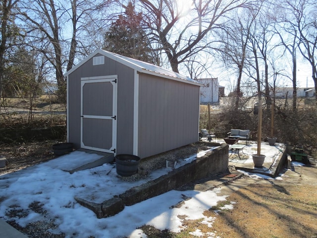 view of snow covered structure