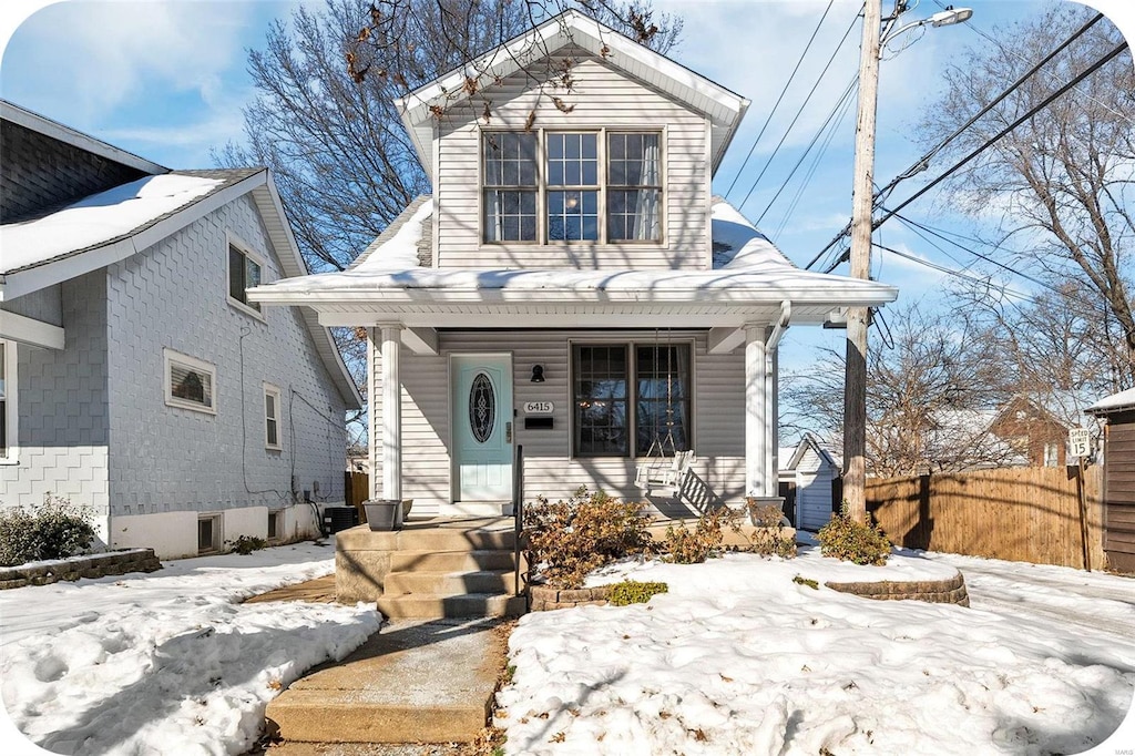 view of front of home with a porch