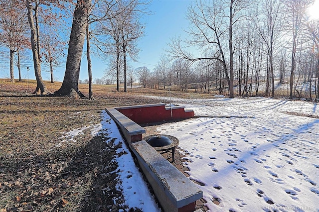 view of snowy yard