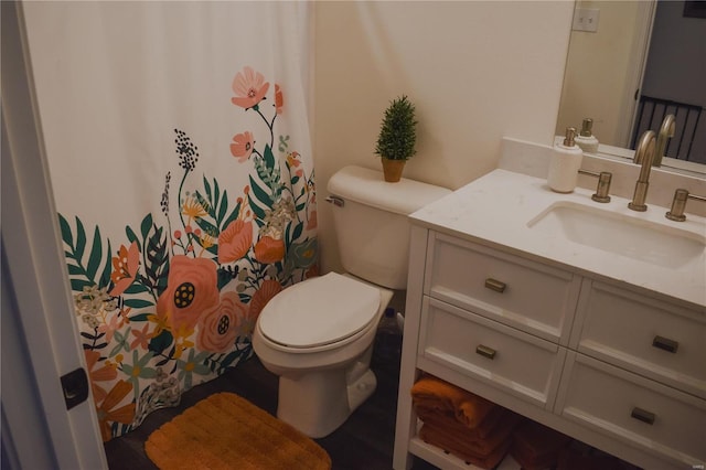 bathroom with toilet and vanity