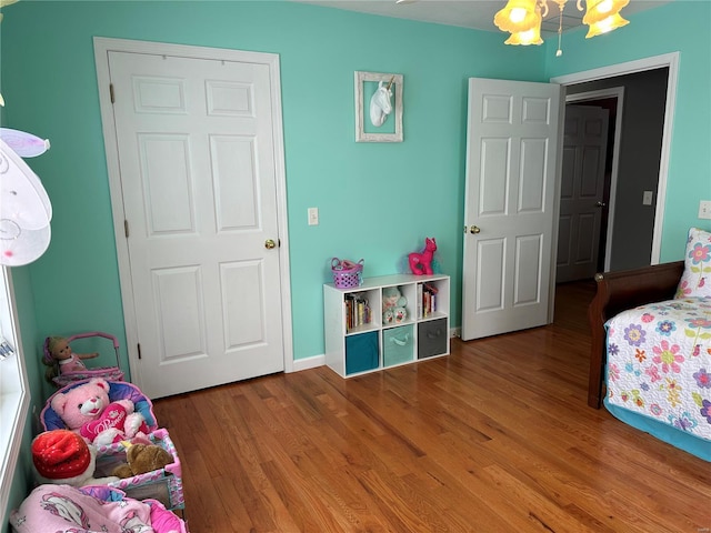 bedroom featuring hardwood / wood-style floors