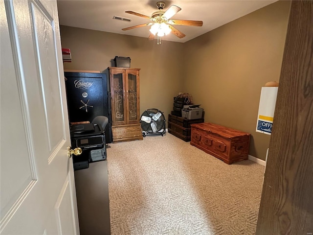 misc room with ceiling fan